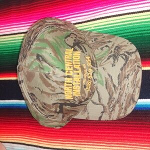 Vtg North Central Installation Merrifield, MN Camouflage Snapback Hat Cap